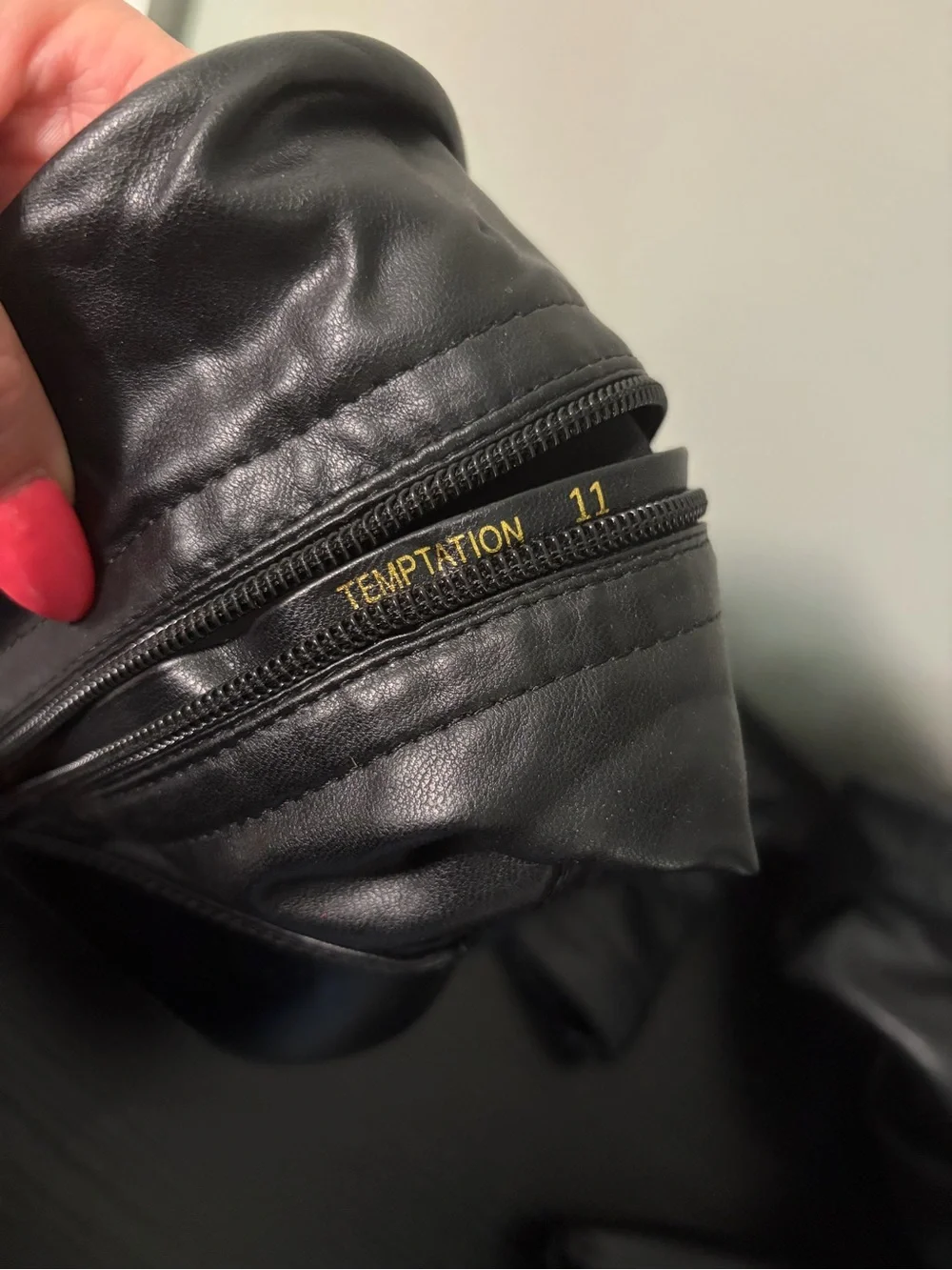 Temptations Black Over-the-Knee High Heel Boots